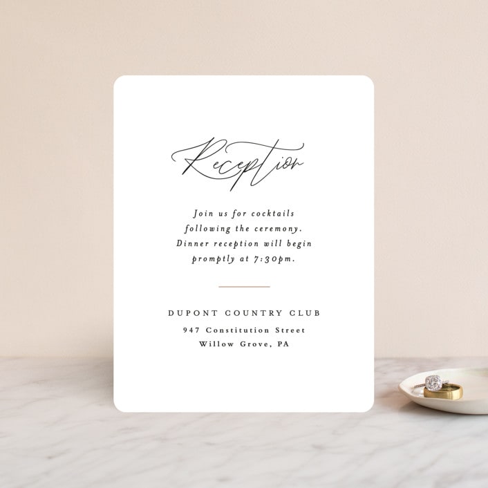"Tallulah" - Reception Cards in Linen by Jennifer Wick - Front