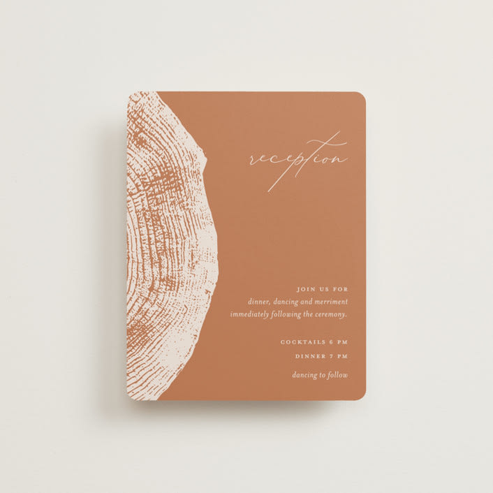 "a hundred years" - Reception Cards in Burnt Umber by Robin Ott - Front