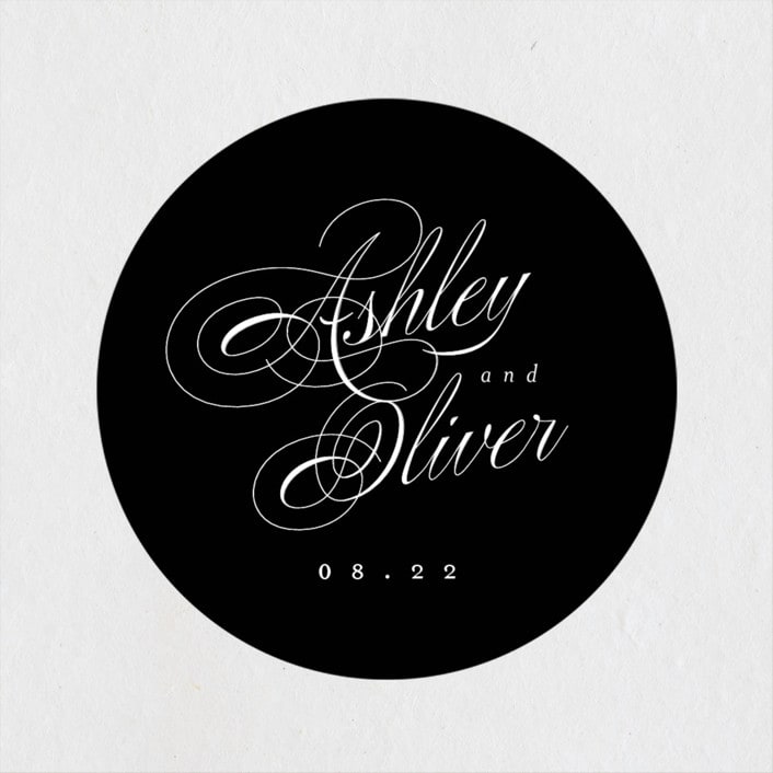 "Forever" - Rehearsal Dinner Favor Stickers in Onyx by Hudson meet Rose - Front