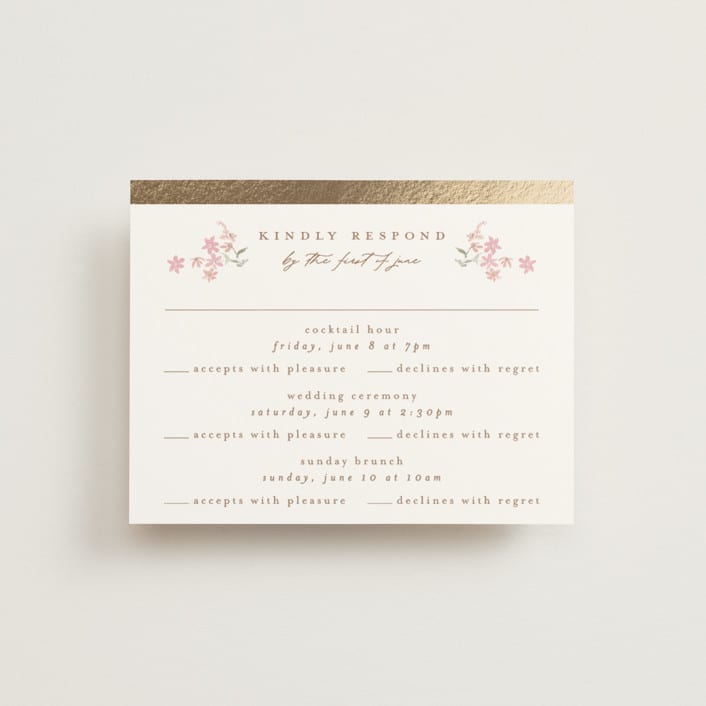 "meadow cross" - Foil-Pressed Multi-Event RSVP Cards in Spring by Phrosné Barwood - Front
