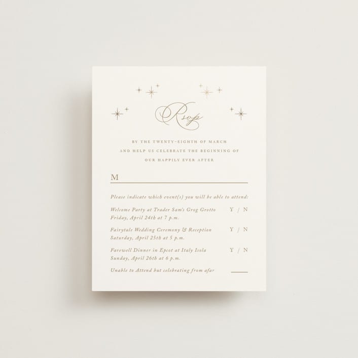 "Disney's Minimal Mickey Mouse" - Foil-Pressed Multi-Event RSVP Cards in Celebration by Jennifer Postorino - Front