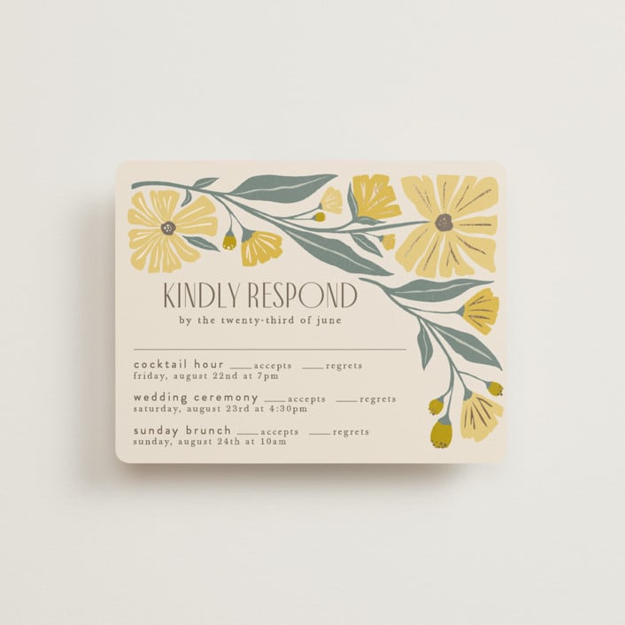 "storybook garden" - Foil-Pressed Multi-Event RSVP Cards in Buttercup by Karidy Walker - Front