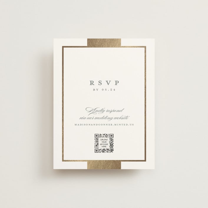 "Refined style" - Foil-Pressed RSVP Online Enclosure Cards in Slate by Stacey Meacham - Front