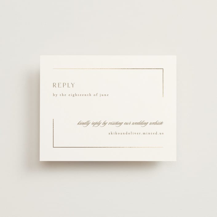 "The Gallery" - Foil-Pressed RSVP Online Enclosure Cards in Quartz by Kristie Kern - Front