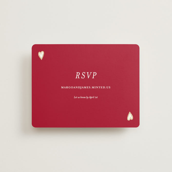 "Amore" - Foil-Pressed RSVP Online Enclosure Cards in Snow by Ani Somi - Front