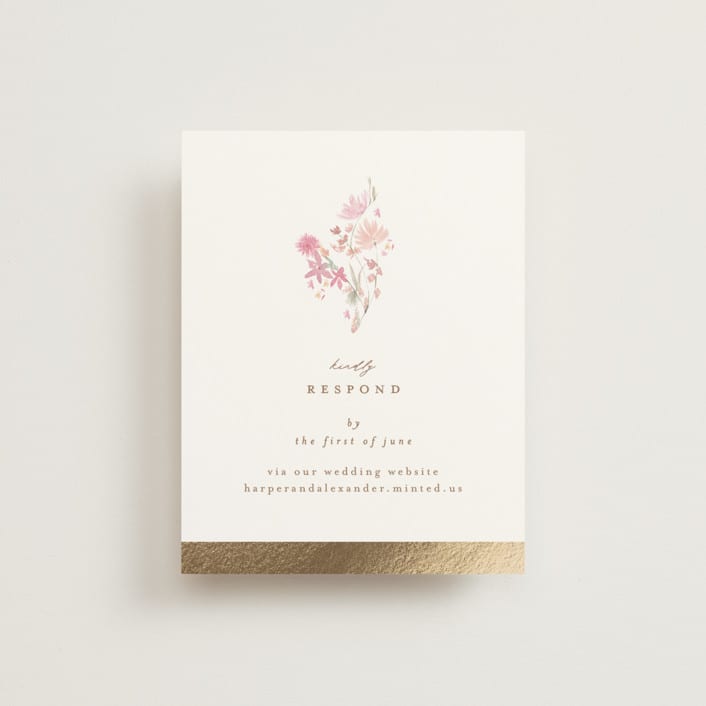 "meadow cross" - Foil-Pressed RSVP Online Enclosure Cards in Spring by Phrosné Barwood - Front