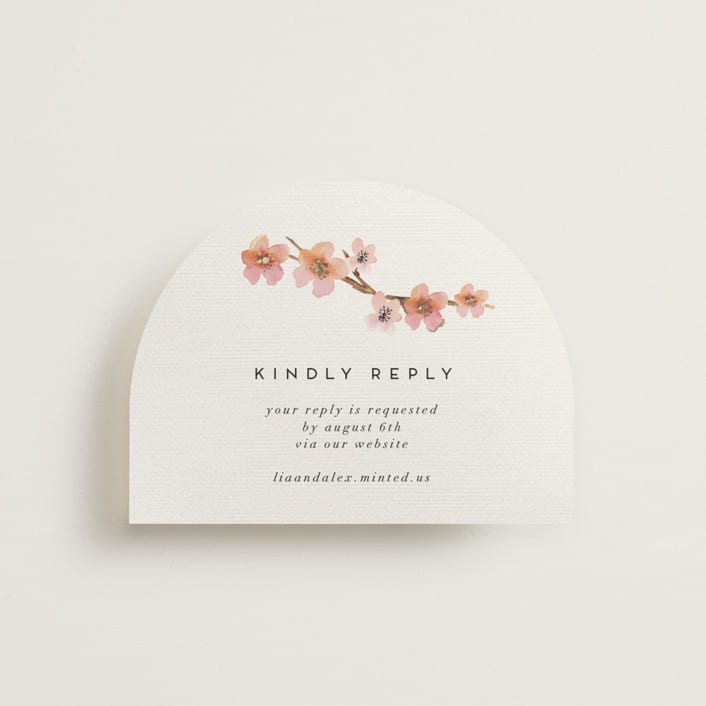 "Love Blossom" - Foil-Pressed RSVP Online Enclosure Cards in Blush by Petra Kern - Front