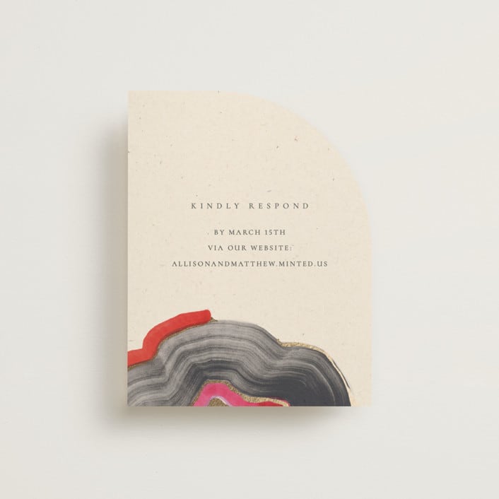 "Agate" - Foil-Pressed RSVP Online Enclosure Cards in Gem by Sumak Studio - Front