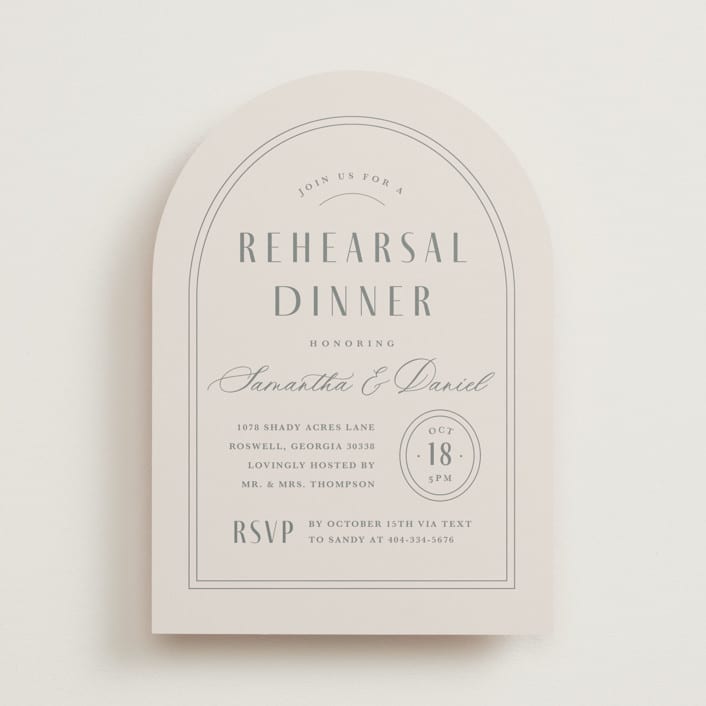 "Classic Edge" - Rehearsal Dinner Invitations in Cream by Kristen Smith - Front
