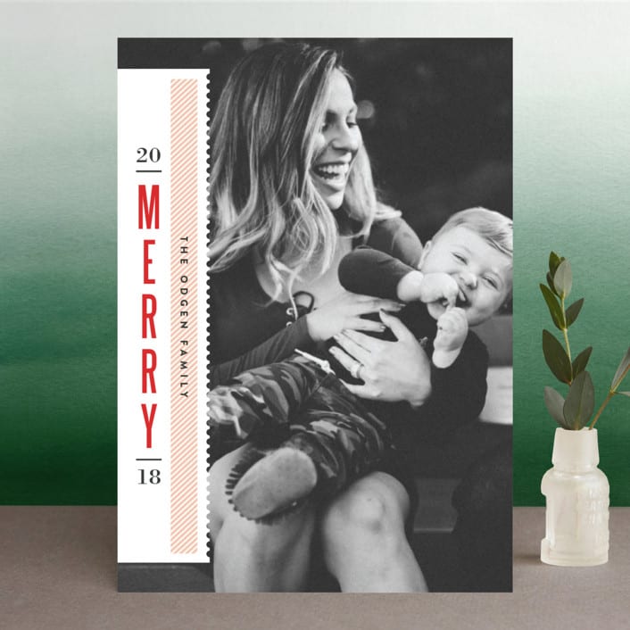 "Merry Ticket" - Retired Holiday Cards in Holly by Jessica Ogden - Front