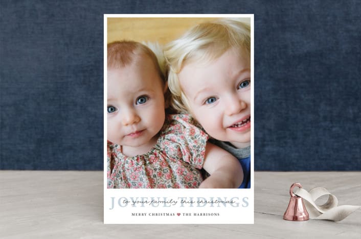 "The greatest of these is Love" - Retired Holiday Cards in Blue Slate by Olivia Goree - Front