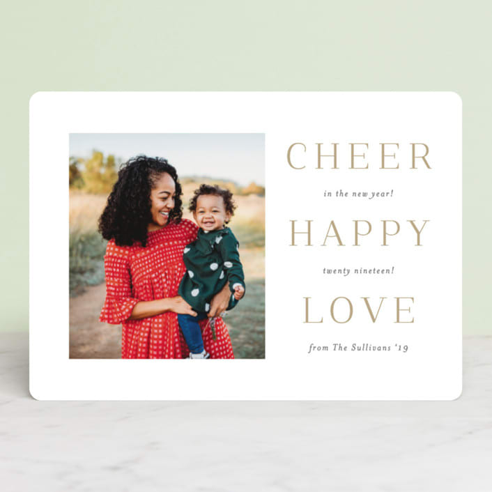 "Simple Message" - Retired Holiday Cards in Taupe by Carolyn MacLaren - Front