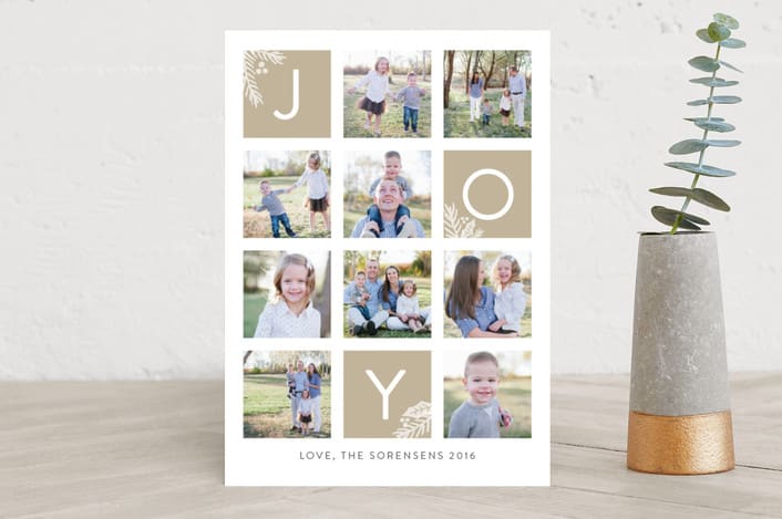 "Organic Joy" - Retired Holiday Cards in Sand by Kate Sorensen - Front