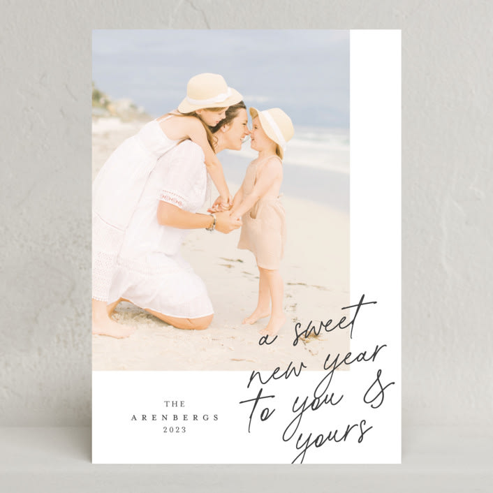 "Greeting Note" - Rosh Hashanah Cards in Powder by Grae - Front