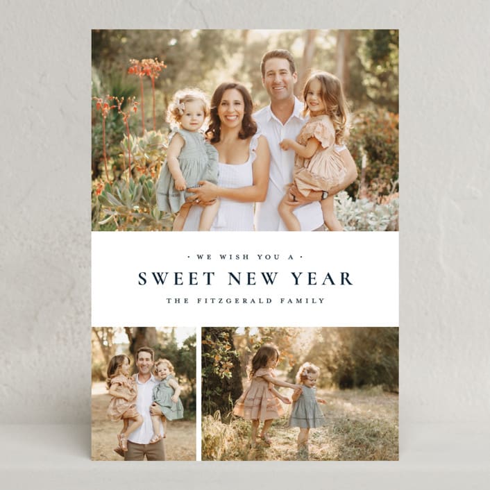 "Quartzite" - Rosh Hashanah Cards in Navy by Wildfield Paper Co - Front