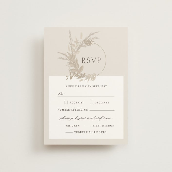 "Preserved Fall Botanicals" - RSVP Postcards in Linen by Erin Deegan - Front