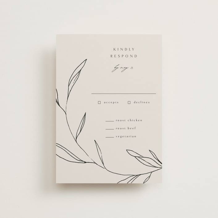"Waldorf" - RSVP Postcards in Taupe by Kelly Schmidt - Front