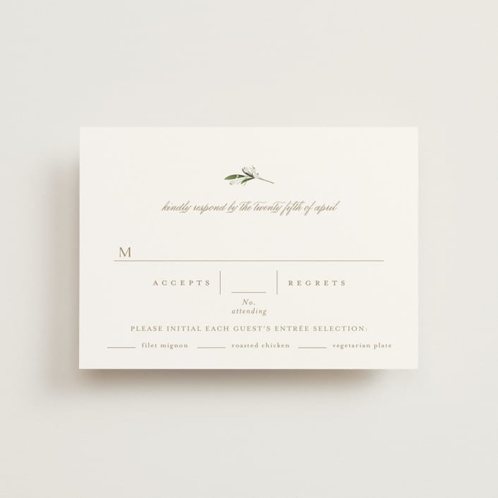 "Soft Sprigs" - RSVP Postcards in Champagne by Jennifer Postorino - Front