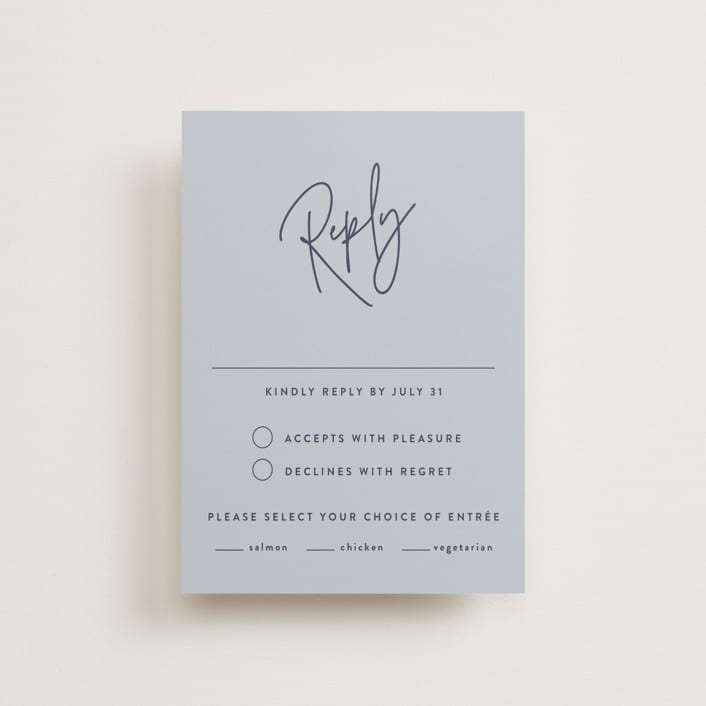 "Marked" - RSVP Postcards in Navy by JoAnn Jinks - Front