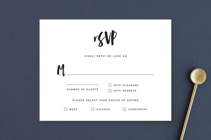 "Love Actually" - RSVP Postcards in Onyx by Design Lotus - Front