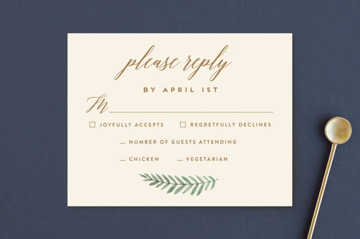 "Painted Ferns" - RSVP Postcards in Cream by Amy Kross - Front