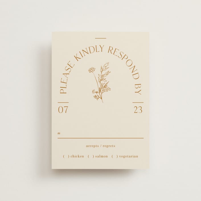"Floral Type Arch" - RSVP Postcards in Cream by Baumbirdy - Front