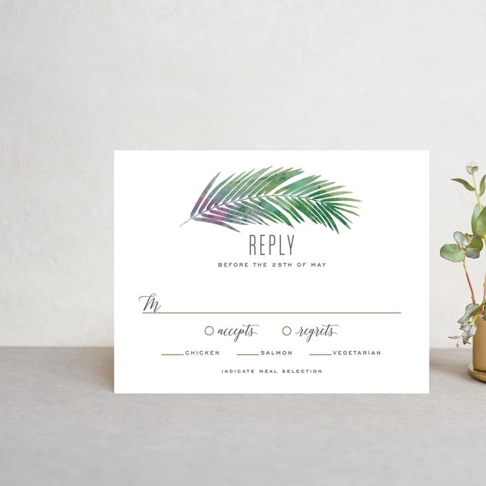 "Tropical Foliage" - RSVP Postcards in Fern by Hooray Creative - Front