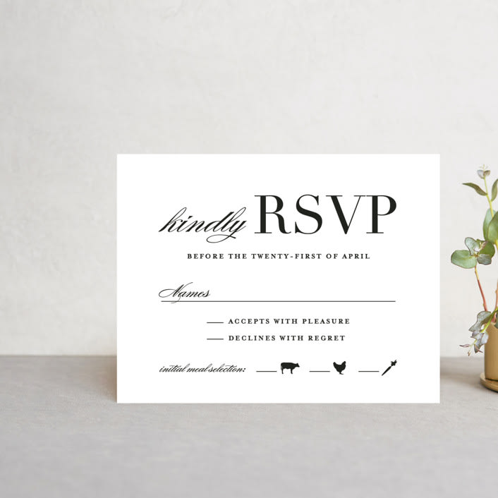 "Classic" - RSVP Postcards in Tuxedo by Lauren Chism - Front