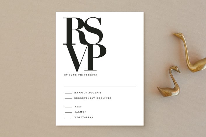 "The Minimalist" - RSVP Postcards in Pearl by Kelly Schmidt - Front
