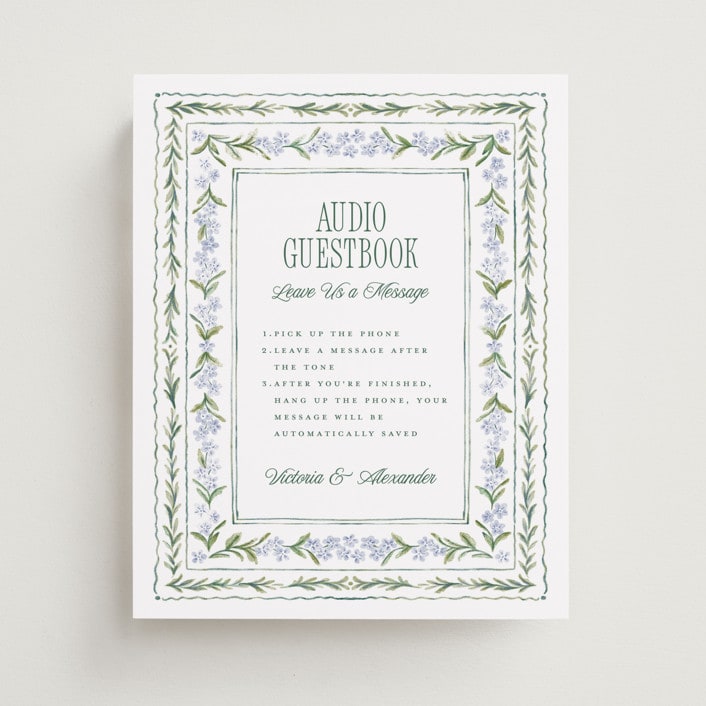 "Vintage Sketched" - Reception Signs in Wisteria by Jenna Holcomb - Front