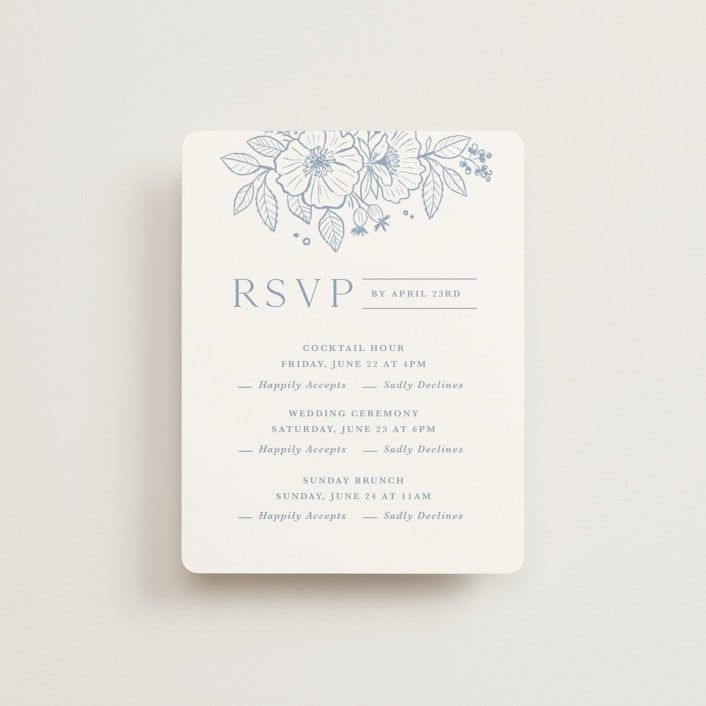 "Wild Roses" - Multi-Event RSVP Cards in Nova by Kristen Smith - Front