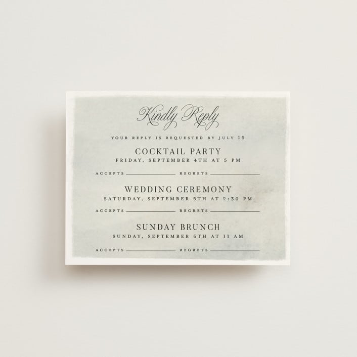 "Countryside" - Multi-Event RSVP Cards in Emerald by Petra Kern - Front