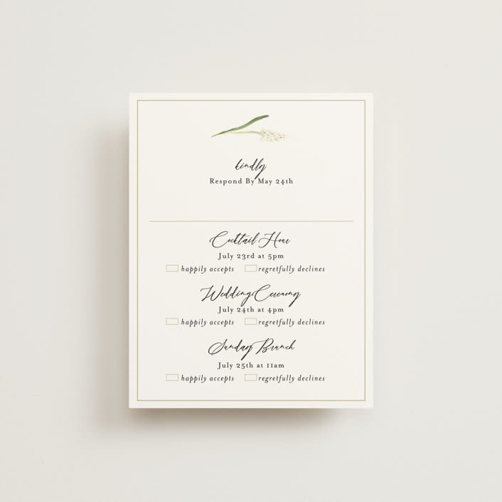 "Fresh Classic" - Multi-Event RSVP Cards in Porcelain by Susan Moyal - Front