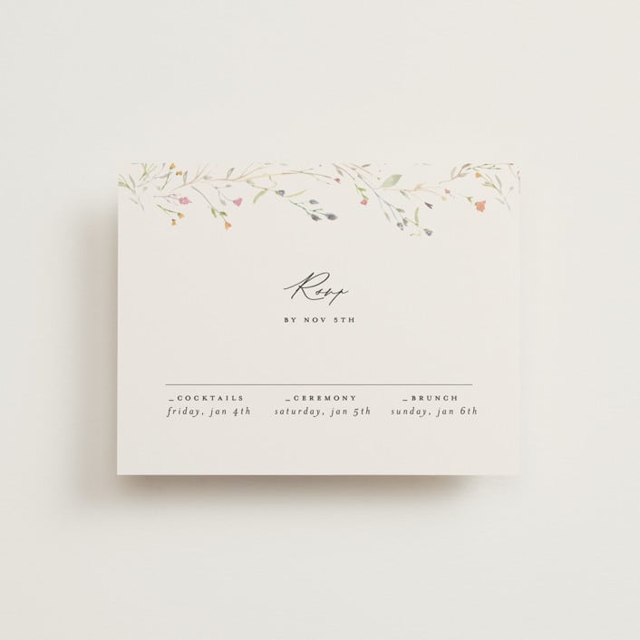 "delicate florals" - Multi-Event RSVP Cards in Snow by Lori Wemple - Front