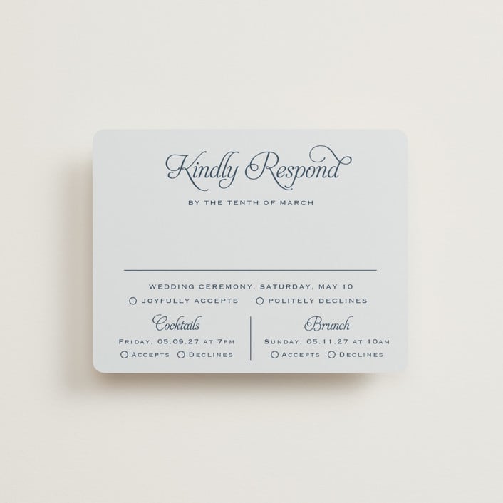 "Modernne" - Multi-Event RSVP Cards in Powder by Carolyn MacLaren - Front