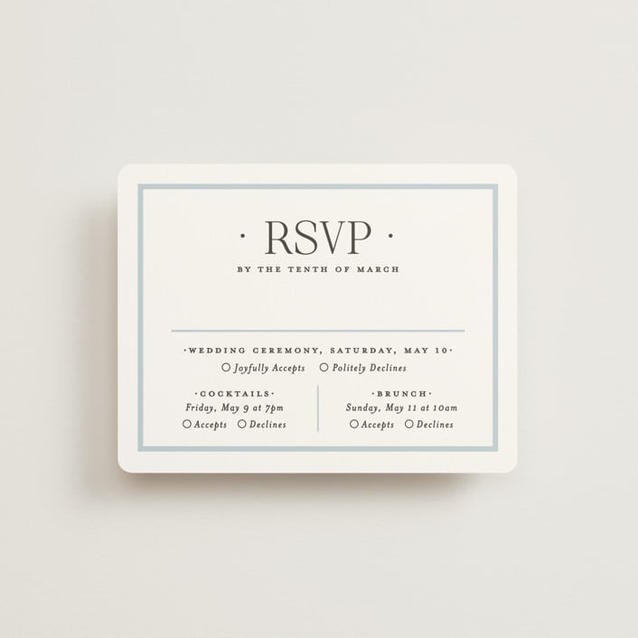 "Dotted Classic" - Multi-Event RSVP Cards in Hydrangea by Carolyn MacLaren - Front