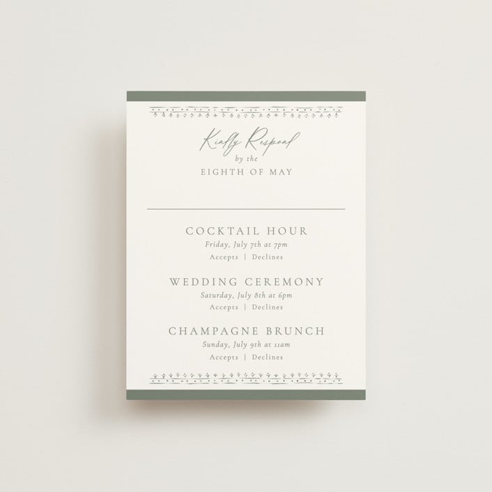 "Ornate sketched frame" - Multi-Event RSVP Cards in Forest by Jackie Crawford - Front