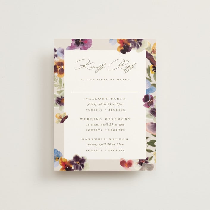 "Bright" - Multi-Event RSVP Cards in Summer by Leah Bisch - Front