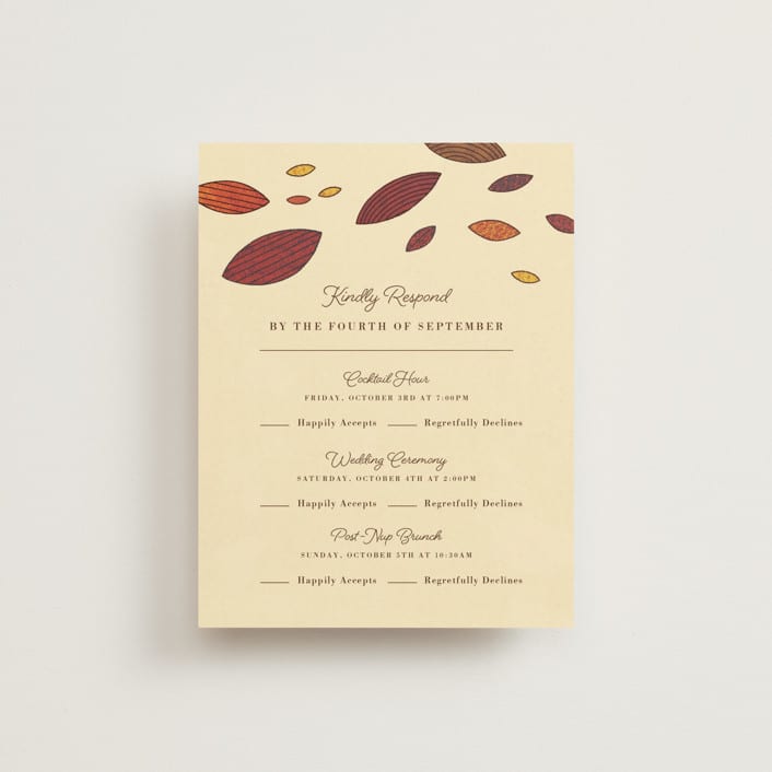 "Nouveau Love" - Multi-Event RSVP Cards in Umber by Morgan Ramberg - Front