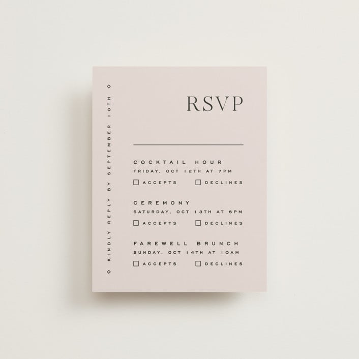 "Coco" - Multi-Event RSVP Cards in Linen by Carly Reed Walker - Front