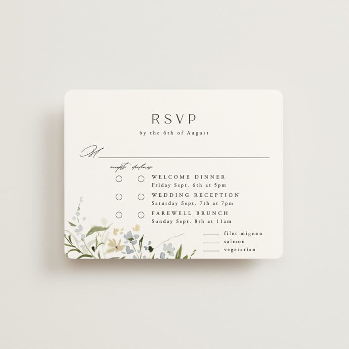 "Fleur" - Multi-Event RSVP Cards in Lily by Everett Paper Goods - Front