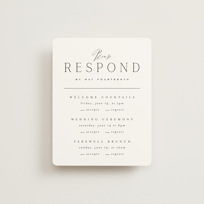 "Ashbury" - Multi-Event RSVP Cards in Ink by Kristie Kern - Front