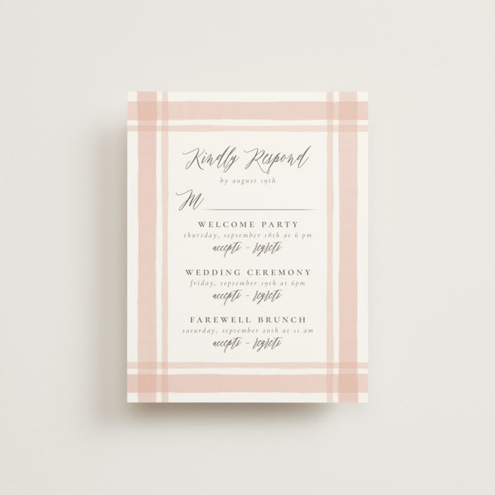 "Summer Garden" - Multi-Event RSVP Cards in Garden Rose by Wildfield Paper Co - Front