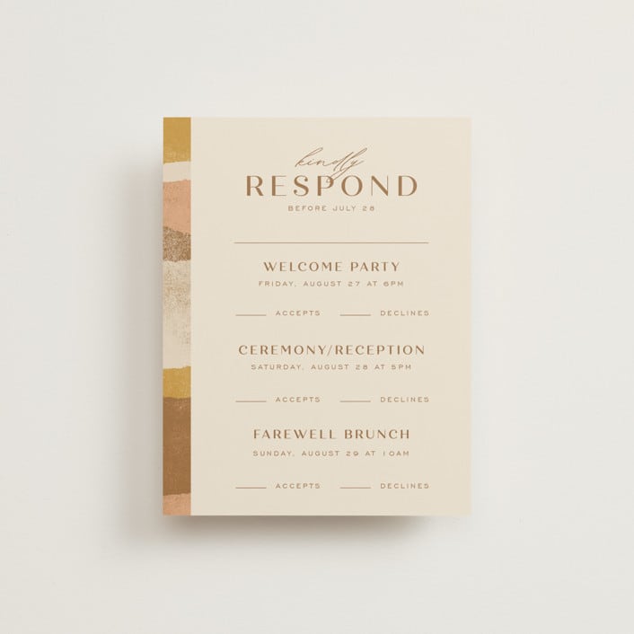 "Rustic Union" - Multi-Event RSVP Cards in Sunset by Michelle Taylor - Front