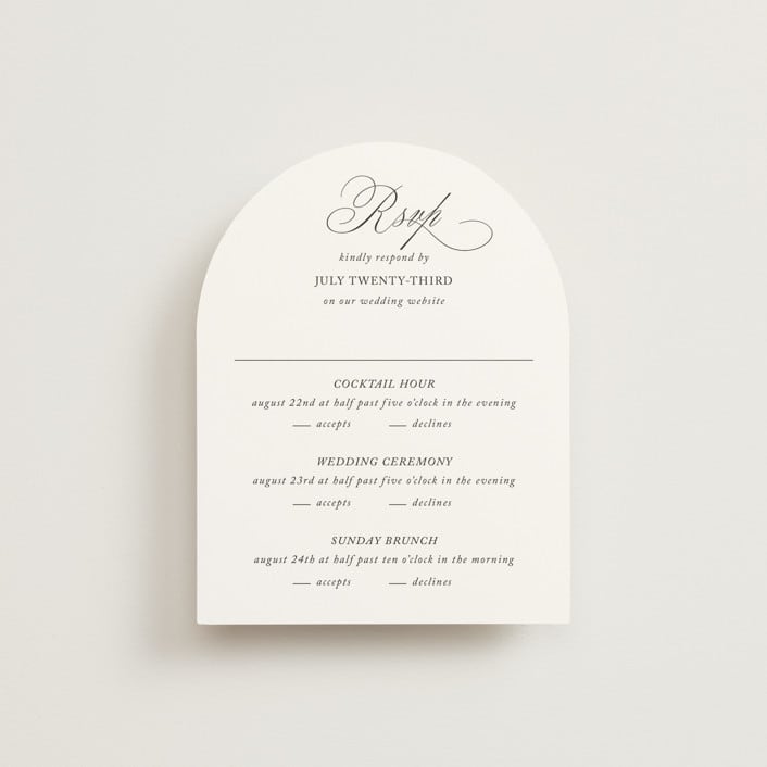 "When I Fall In Love" - Multi-Event RSVP Cards in Snow Bright by Design Lotus - Front