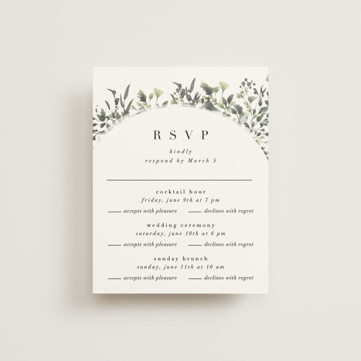 "Forever in Love" - Multi-Event RSVP Cards in Ivy by Hannah Williams - Front