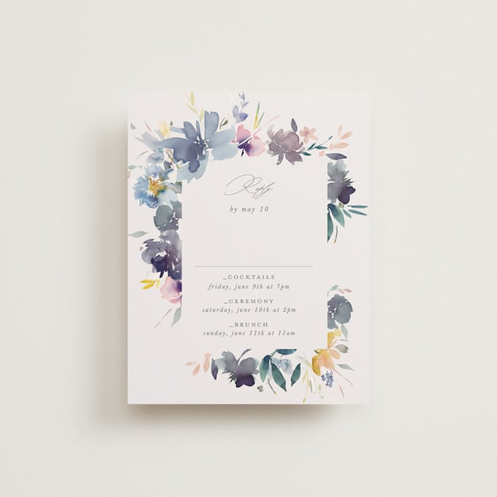 "Cheerful Bouquet" - Multi-Event RSVP Cards in Chardonnay by Lori Wemple - Front