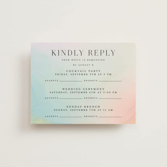 "marshmallow" - Multi-Event RSVP Cards in Sunrise by Petra Kern - Front