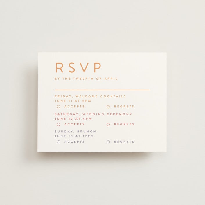 "Amanecer" - Multi-Event RSVP Cards in Dawn by Tamara Hilje - Front