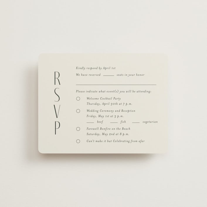 "Unity" - Multi-Event RSVP Cards in Porcelain by Jennifer Postorino - Front